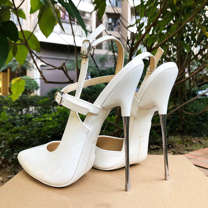 Buy Center 16cm Super High Heels Stilettos - Black Ankle Strap Pumps - Buy Center UK
