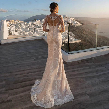Gorgeous 2-in-1 Wedding Dress - Embroidered Lace & Detachable Train - Buy Center UK