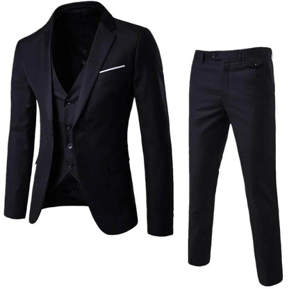 Buy Center Black Casual Suit for Men - Spring Autumn Two-Piece Set - Buy Center UK
