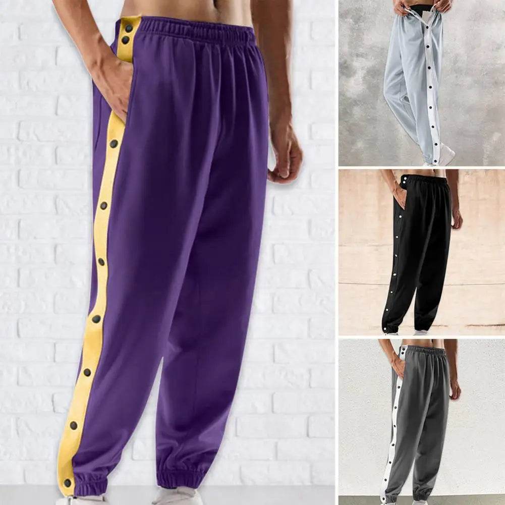 Buy Center Mid-Rise Men Sweatpants - Elastic Waist, Side Pockets - Buy Center UK