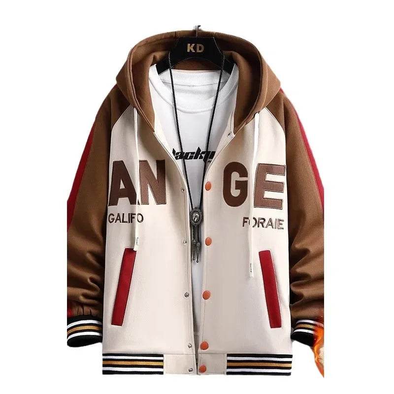 Buy Center Trendy Letter Print Hooded Jacket - Loose Fit Cardigan - Buy Center UK