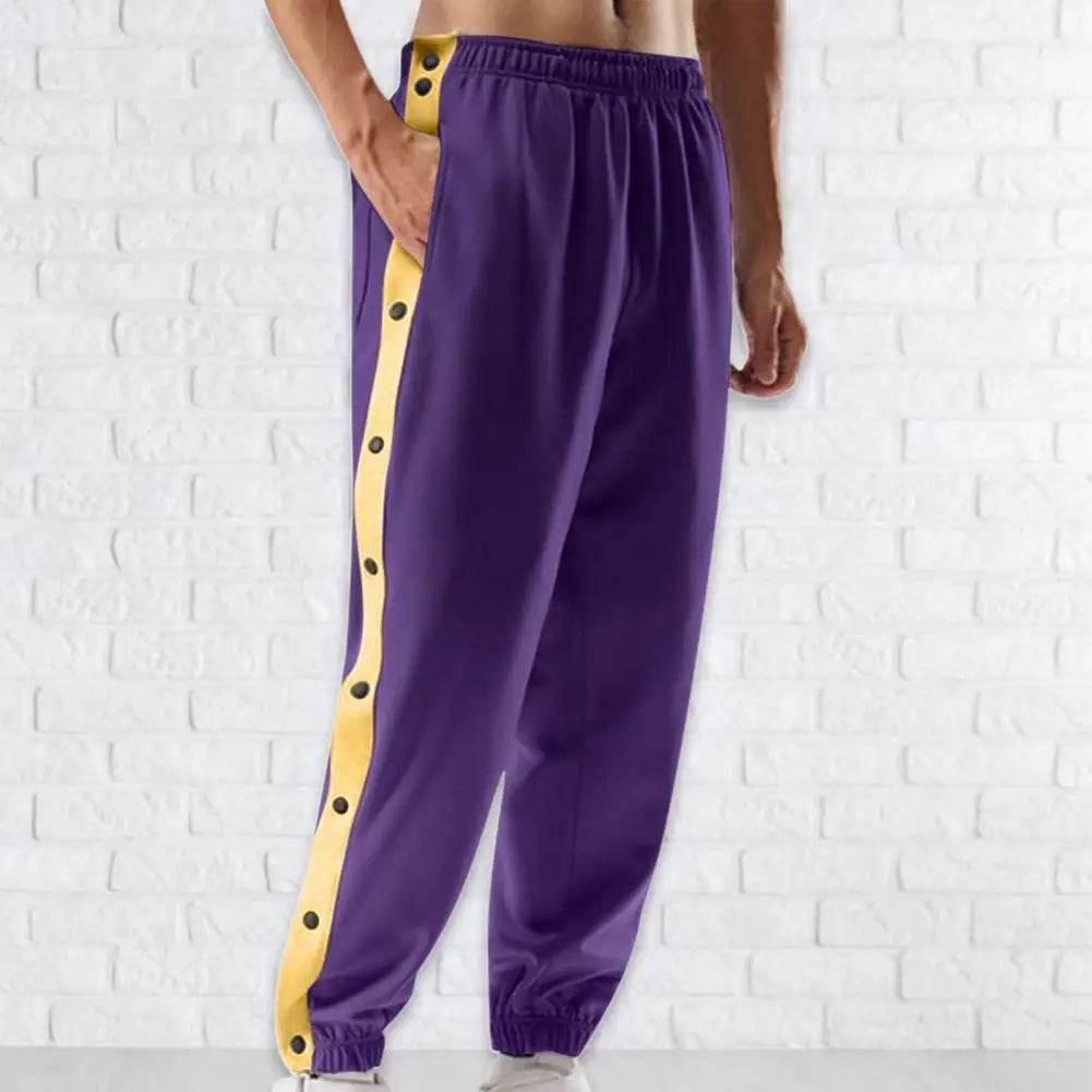Buy Center Mid-Rise Men Sweatpants - Elastic Waist, Side Pockets - Buy Center UK