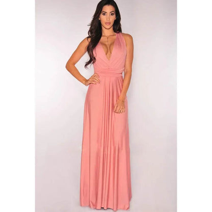 Buy Center Multi-Worn V-Neck Maxi Dress - Elegant Summer Style - Buy Center UK