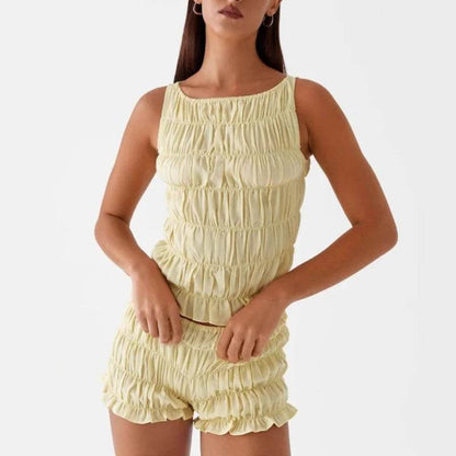 Women’s Summer O-neck Tank Top & Shorts Set - Chic Beach Outfit - Buy Center UK