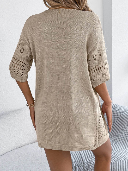 Buy Center Casual Hollow Knitted Cardigan - Lightweight & Breathable - Buy Center UK
