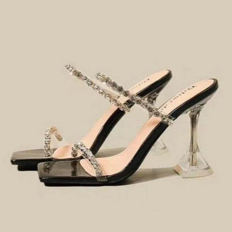 Buy Center Women's Open Toe High Heels - Sparkling Summer Sandals - Buy Center UK