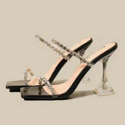 Buy Center Women's Open Toe High Heels - Sparkling Summer Sandals - Buy Center UK