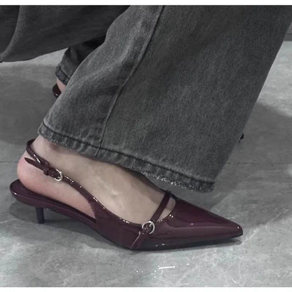 Buy Center Women's Fashion Sandals - Pointed Head, Thin Heels, Buckle - Buy Center UK