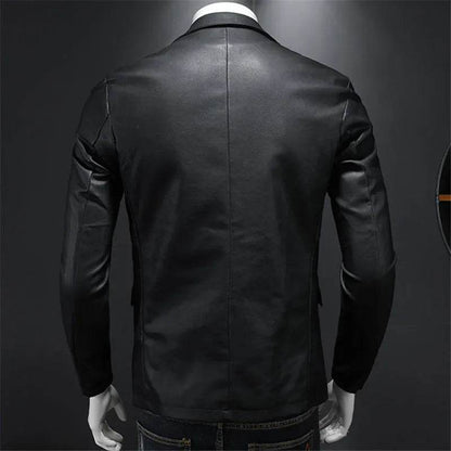Buy Center Men's Slim Fit Leather Jacket - Casual Motorcycle Style - Buy Center UK