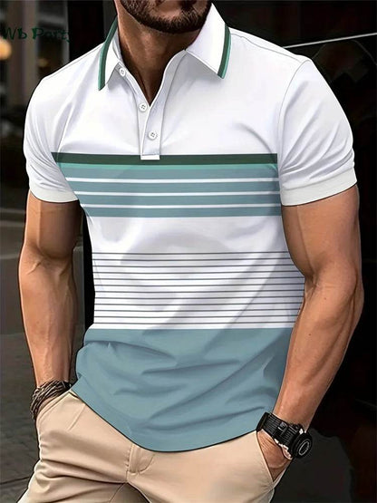 Buy Center Classic Stripe T-Shirt - Breathable Polo for Men - Buy Center UK