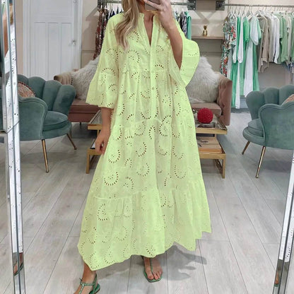 Buy Center V-Neck Shirt Dress 2024 - White Flared Sleeves & Lace - Buy Center UK