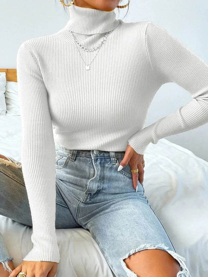 Buy Center Women’s Knit Turtleneck Sweater - Cozy Autumn Winter Jumper - Buy Center UK