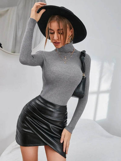 Buy Center Women’s Knit Turtleneck Sweater - Cozy Autumn Winter Jumper - Buy Center UK