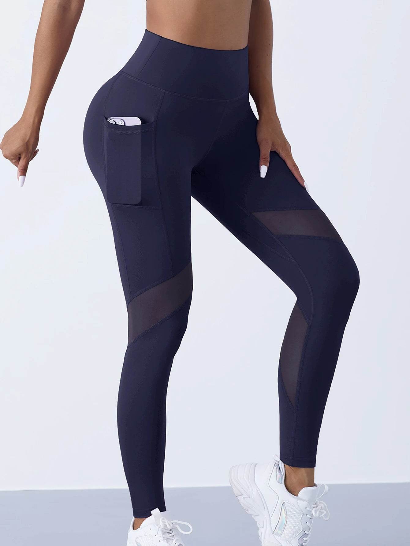 Buy Center Women's Color Blocked Yoga Pants - Stylish, Pocketed Leggings - Buy Center UK