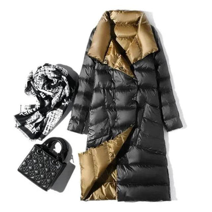 Women's Lightweight Down Jacket - Stylish Mid-Length Slim Fit for Winter - Buy Center UK