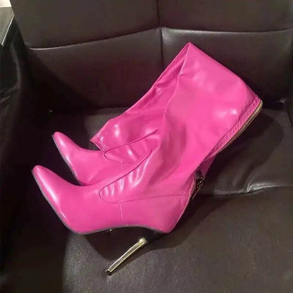 Buy Center Red Over The Knee High Heel Boots - Stiletto & Zip Closure - Buy Center UK