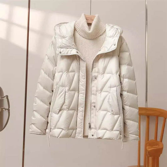 Buy Center Women's Lightweight Down Jacket - Stylish Hooded Puffer Coat - Buy Center UK