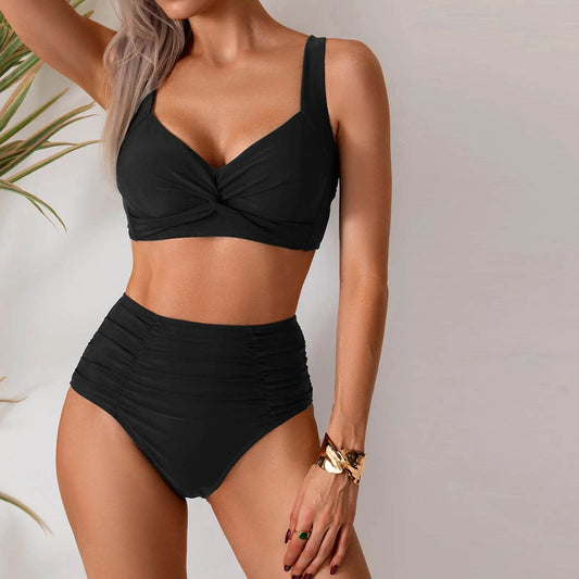 Y2K Vintage Bikini Set - Stylish Two-Piece Deep V-Neck Swimsuit - Buy Center UK