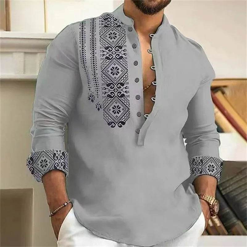 Buy Center Men's Long Sleeve 7 Button Shirt - Stylish & Comfortable - Buy Center UK