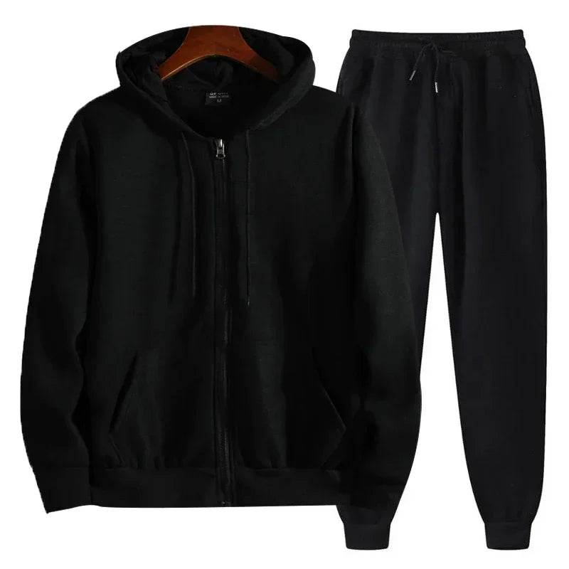 2024 Men's Solid Hoodie & Pants Set - Casual Fitness Outfit - Buy Center UK