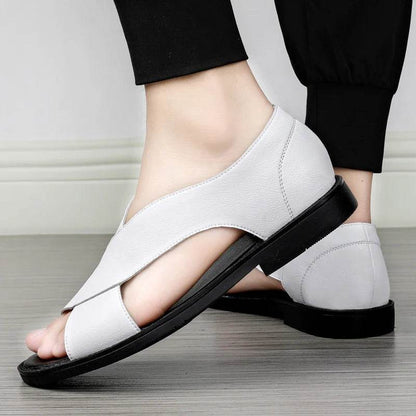 Buy Center Men's Genuine Leather Gladiator Sandals - Summer Beach Style - Buy Center UK