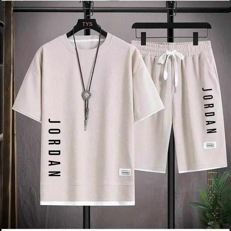 Buy Center Men's Casual T-Shirt and Shorts Set - Comfortable Waffle Suit - Buy Center UK