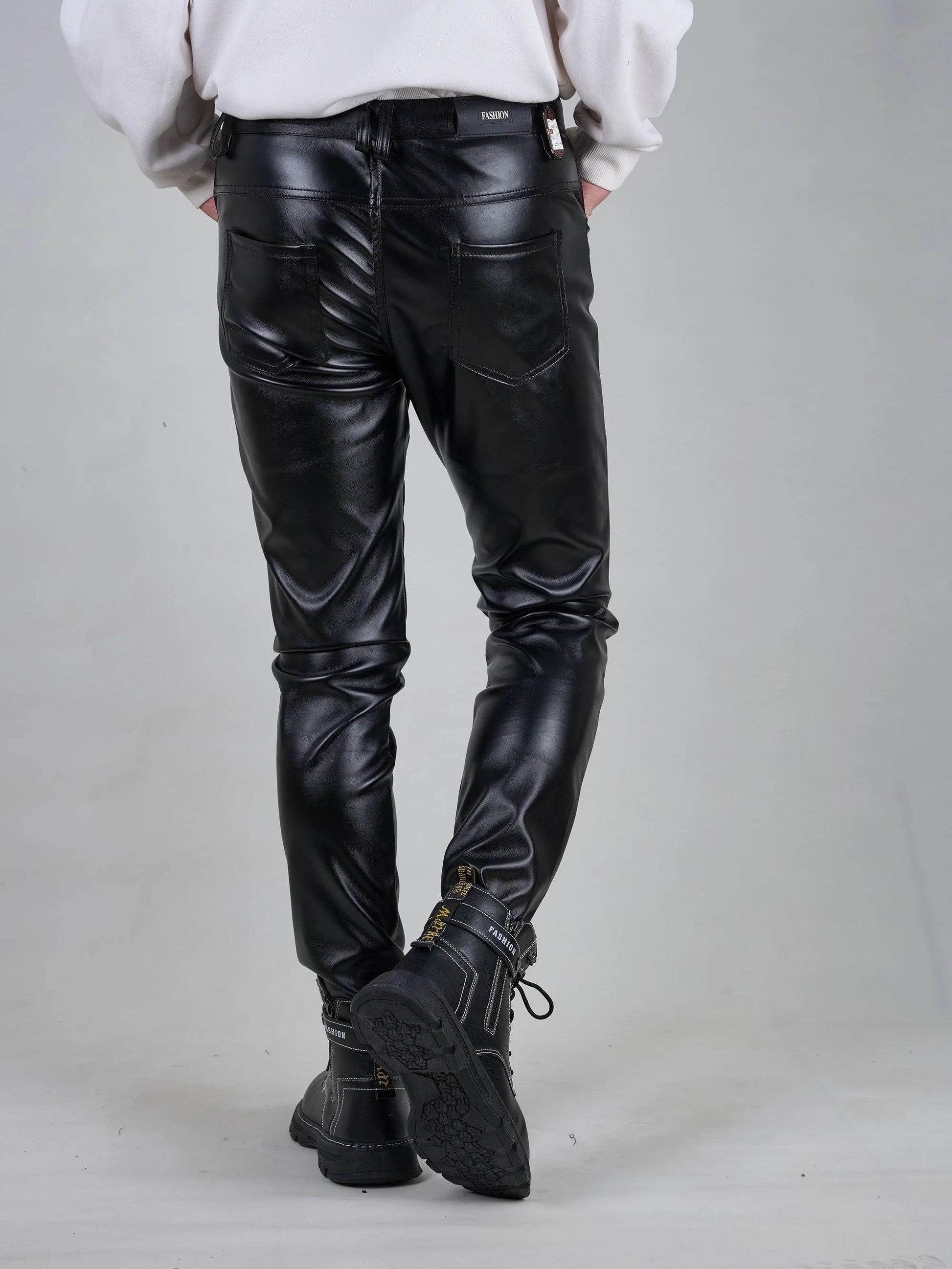 Buy Center Men's Slim-Fit PU Leather Pants - Versatile & Stylish - Buy Center UK