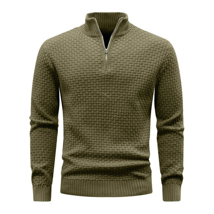 Buy Center Men's Winter Warm Mock Neck Zip Up Sweater - Soft Knit - Buy Center UK
