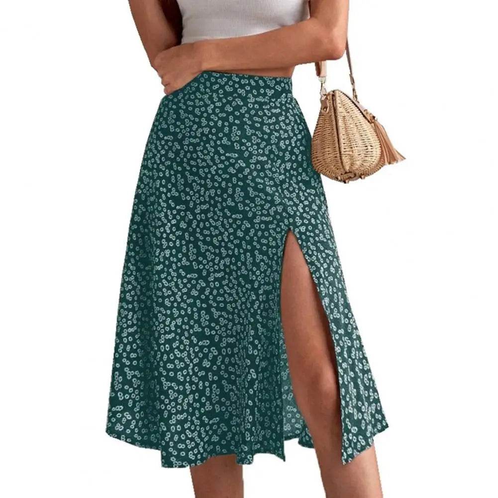 Buy Center Women’s Floral Print A-line Midi Skirt - High Waist Style - Buy Center UK