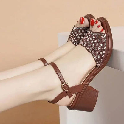 Buy Center Women's Rhinestone Platform Sandals - Plus Size 35-43 - Buy Center UK