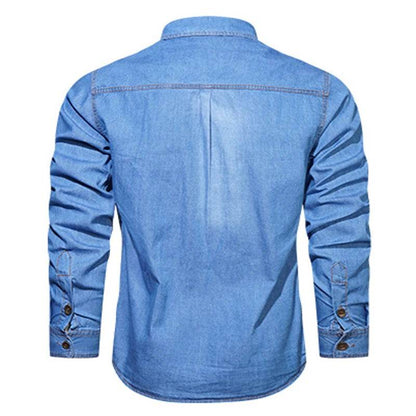 Buy Center Plus Size 5XL Loose Denim Shirt - High Quality, Cotton Comfort - Buy Center UK