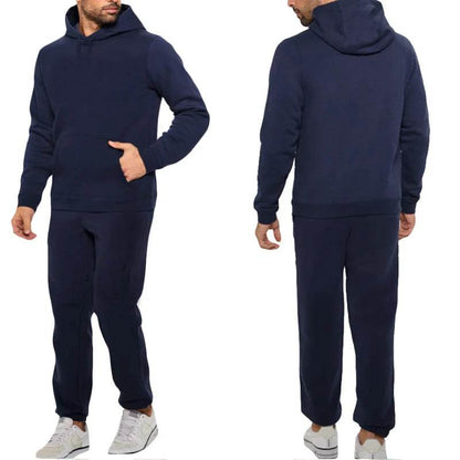 Buy Center Men's Solid Color Tracksuit - High-Quality Hoodie & Jogger - Buy Center UK
