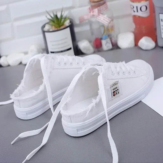 Buy Center Women’s Canvas Shoes - Stylish Lace-Up Sneakers for Summer - Buy Center UK