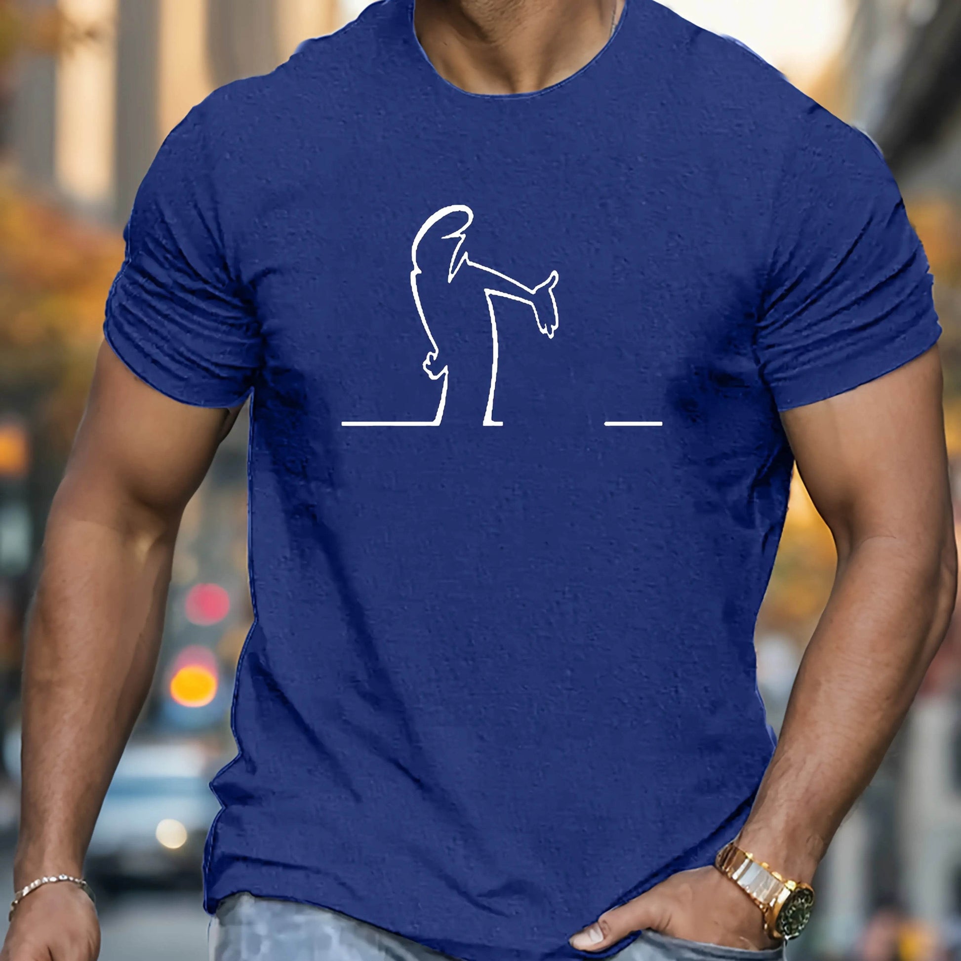 Buy Center Men's 100% Cotton Casual T-Shirt - Fun Pattern, Summer Fit - Buy Center UK