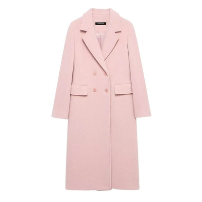 Buy Center Women's Long Double-Breasted Coat - Windproof & Chic - Buy Center UK