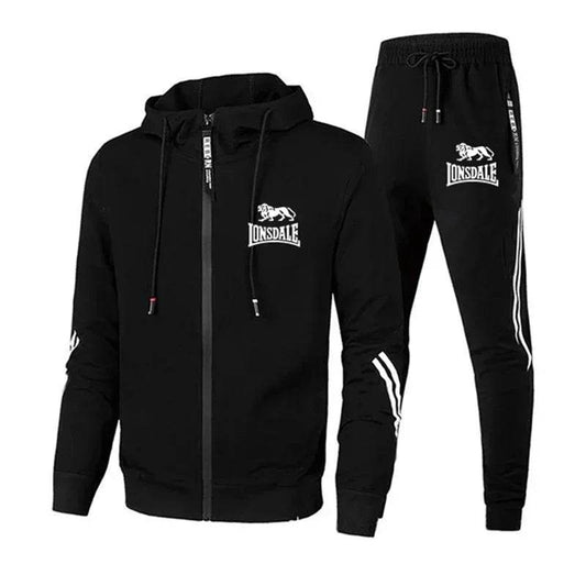 Buy Center Men's Tracksuit Set - Zipper Hoodie & Slim Sweatpants - Buy Center UK