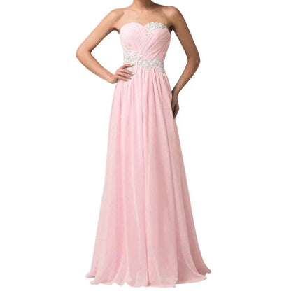 Elegant A-Line Chiffon Bridesmaid Dress - Beading & Appliques - Buy Center UK