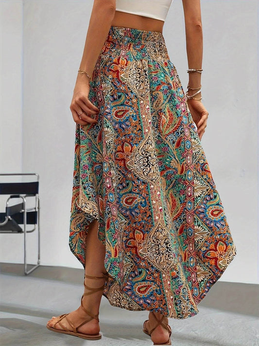 Buy Center High Waist Floral Long Skirt - Casual Summer Style - Buy Center UK