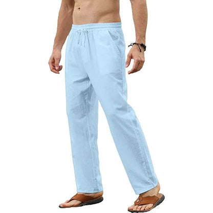 Buy Center Men's Cotton Linen Pants - Breathable Jogger Style Trousers - Buy Center UK