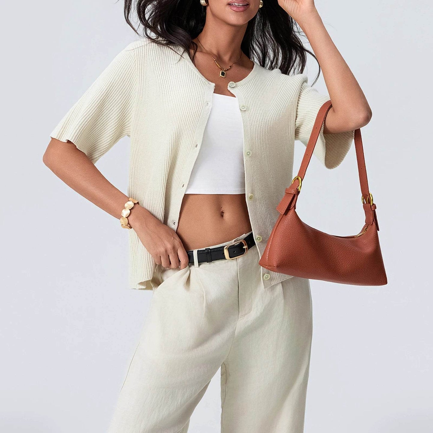 Buy Center Vintage Y2K Cardigan - Women’s Short Sleeve Knitwear - Buy Center UK