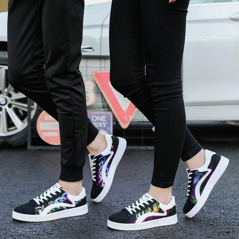 Buy Center Graffiti Print Canvas Sneakers - Casual Women’s Shoes - Buy Center UK