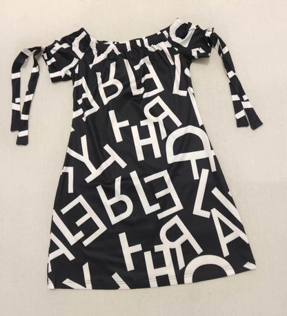Buy Center Fashion Women's Printed Dress - Chic Slash Neck Design - Buy Center UK