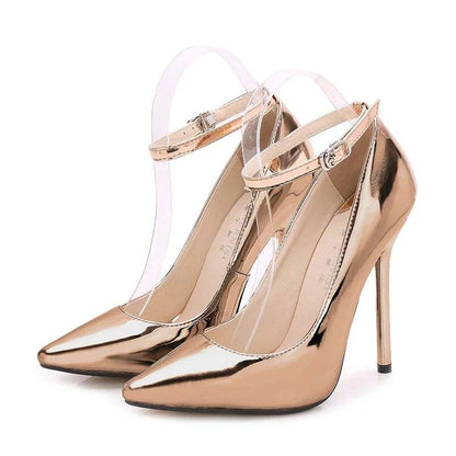 Buy Center Women's 13cm High Heels - Sexy Ankle Strap Pointed Toe - Buy Center UK