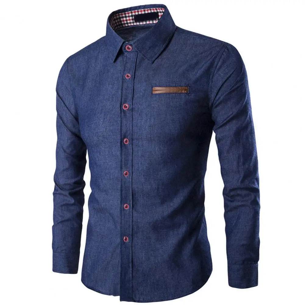 Buy Center Men's Denim Shirt 2024 - Slim Fit Long Sleeve Fashion - Buy Center UK