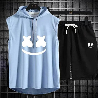 Brand Summer Men's Two Piece Set - Casual T-Shirt & Shorts Suit - Buy Center UK