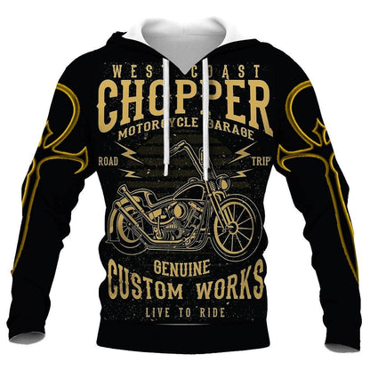 2023 Men's Vogue Skull Motorcycle Hoodie - Loose Fit, 3D Printed - Buy Center UK
