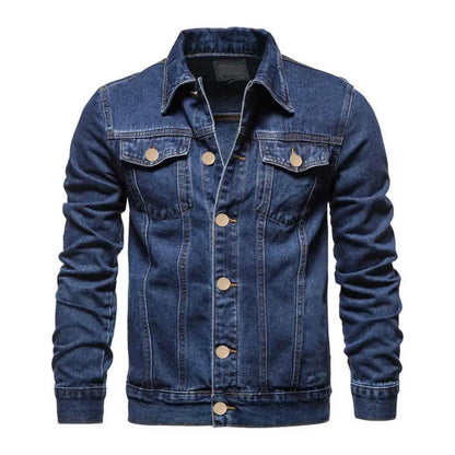Buy Center Men Slim Fit Denim Jacket - Stylish Motorcycle Design - Buy Center UK