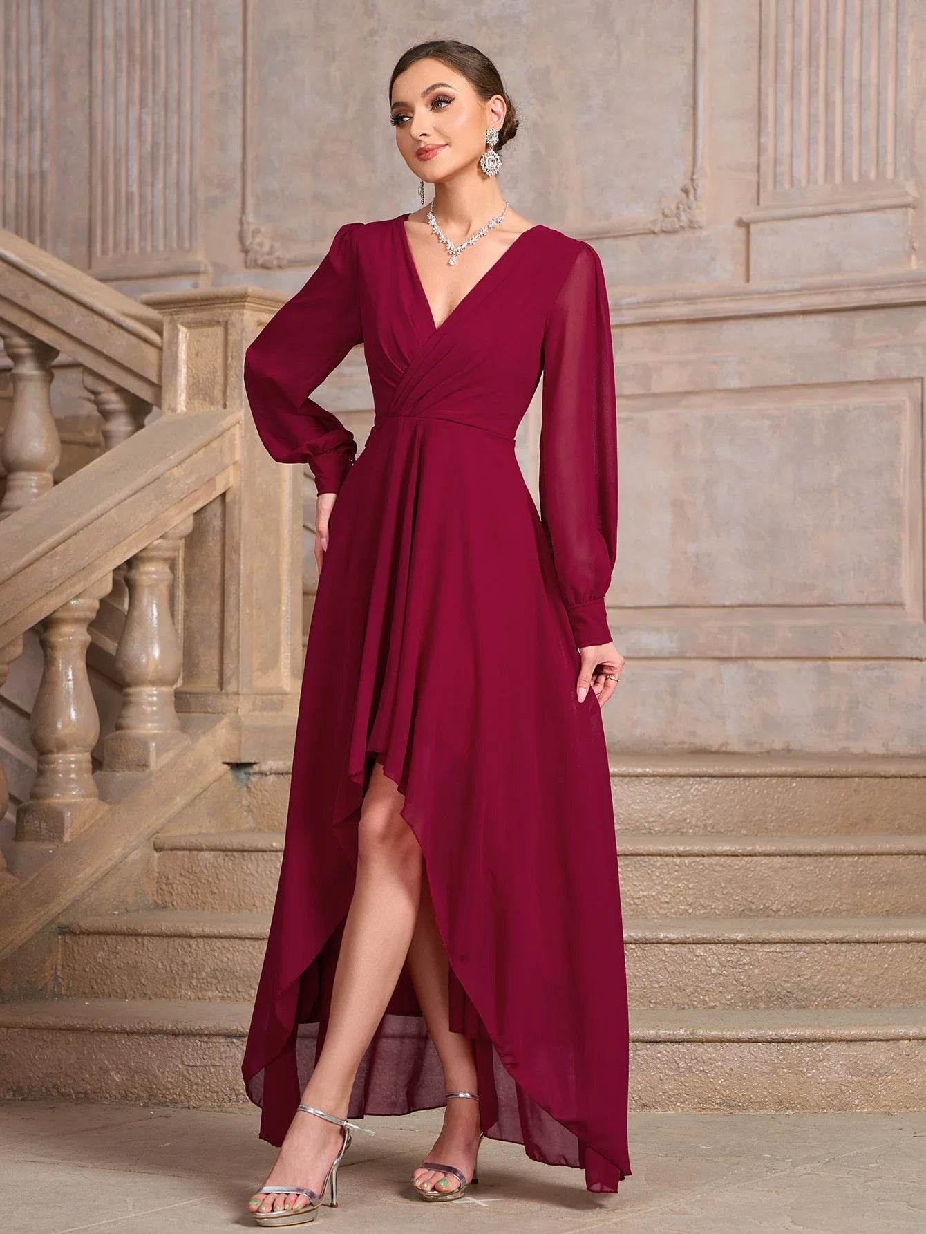 Buy Center Slim Prom Halter Dress - High-Waisted, Lace Detail Gown - Buy Center UK