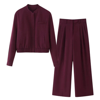 TFMLN 2025 Women’s Bomber Jacket & Pant Set - Casual Spring Fashion - Buy Center UK