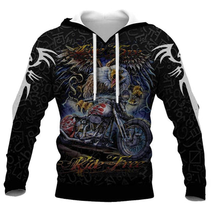 2023 Men's Vogue Skull Motorcycle Hoodie - Loose Fit, 3D Printed - Buy Center UK